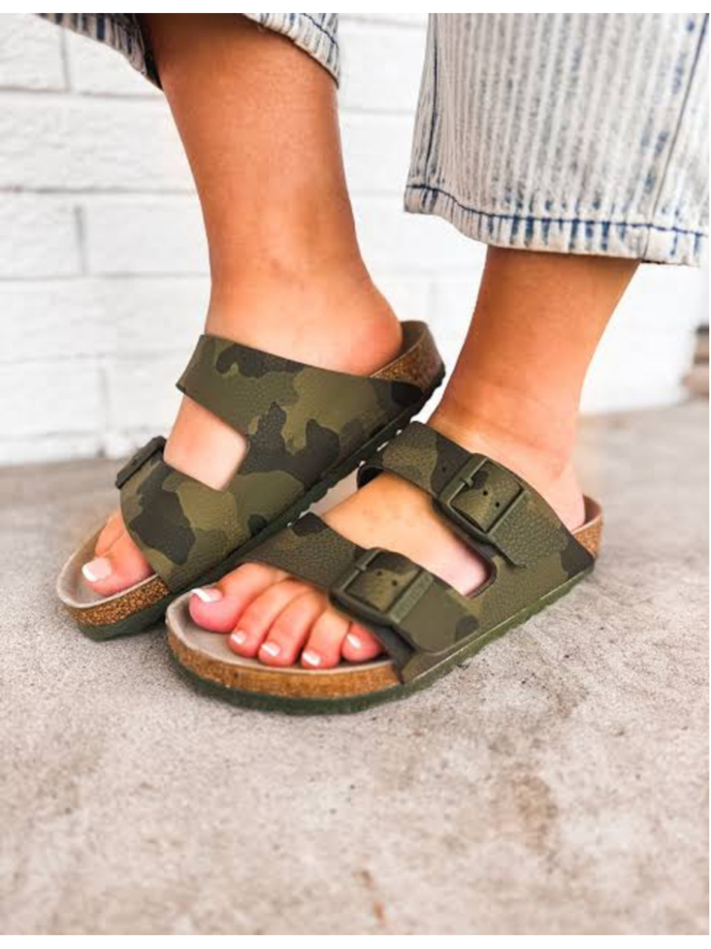 BIRKENSTOCK Arizona BIRKS Soft Footbed Sandal - Desert Soil / CAMO GREEN